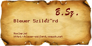 Bleuer Szilárd névjegykártya