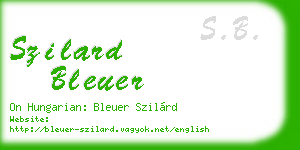 szilard bleuer business card